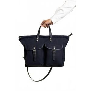 NEW ZILLA canvas cross body bag in blue with blue leather
